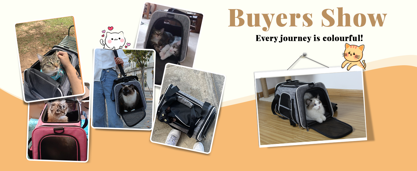 Транспортна сумка для котів HiCaptain, складана, з плечовим ременем, м'яка, для маленьких собак та цуценят до 7 кг (рожева), 46 x 29 x 30 см