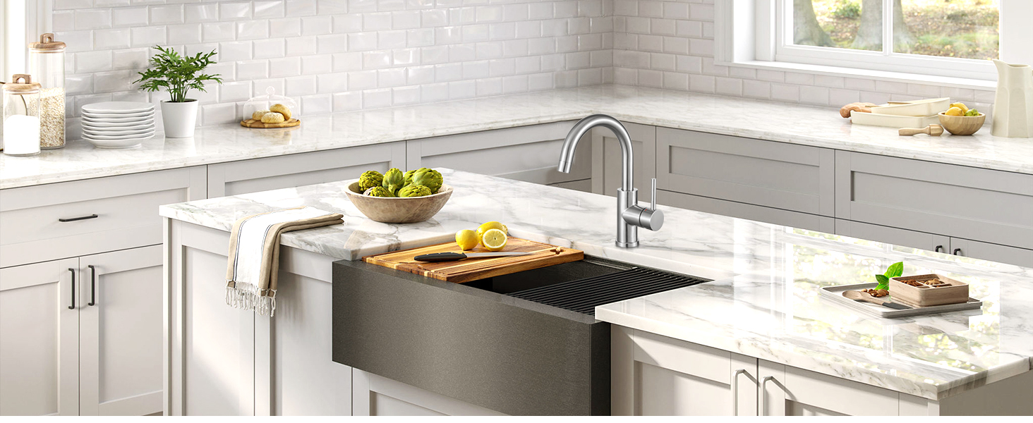 Кран кухонний CREA, 360° поворотний, нержавіюча сталь, для маленької кухні