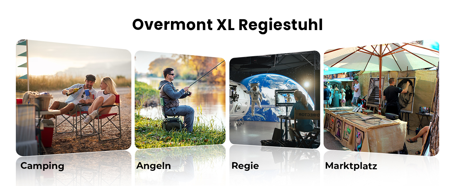 Кемпінговий стілець OVERMONT складний з бічним столиком та охолоджувальною сумкою, до 180 кг, синій