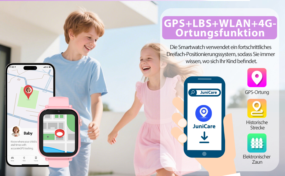 Дитячий розумний годинник Smartwatch з GPS, 4G, відеодзвінками, SMS, WiFi, SOS, крокомером, іграми, для дітей від 4 років, фіолетовий