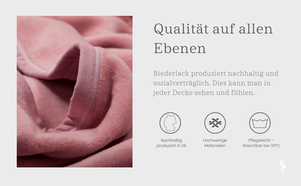 Biederlack Плюшева плед-ковдра Pure Cotton, 100% бавовна, рожева, 150x200 см, екологічна, вироблено в Німеччині