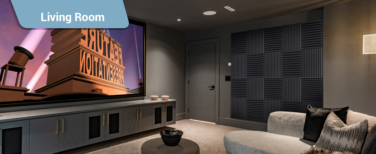 Акустичні панелі Ohuhu для звукоізоляції, шумопоглинаючий пінополістирол 30x30x2,5 см, 24 шт. — для студії, подкастів та геймінгу