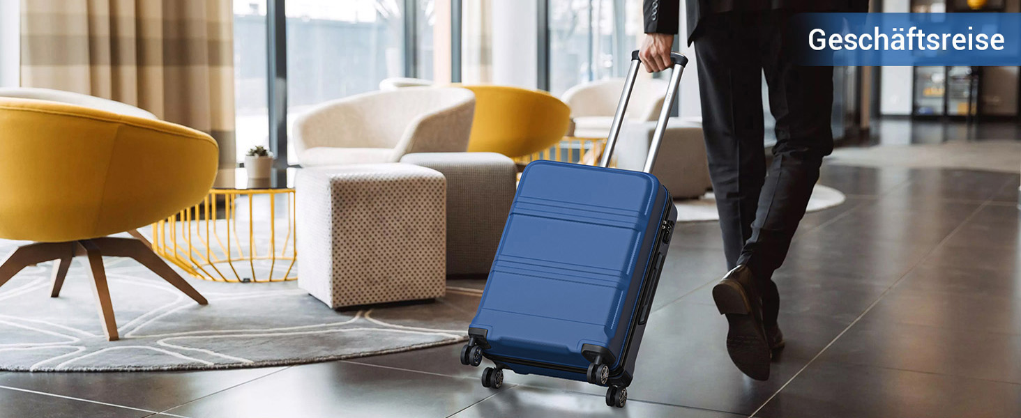 KONO Валіза-Тролей XL (74 см) з ABS+PC, 4 колеса, TSA-замок, для подорожей, бізнесу та сімейного відпочинку, темно-синій