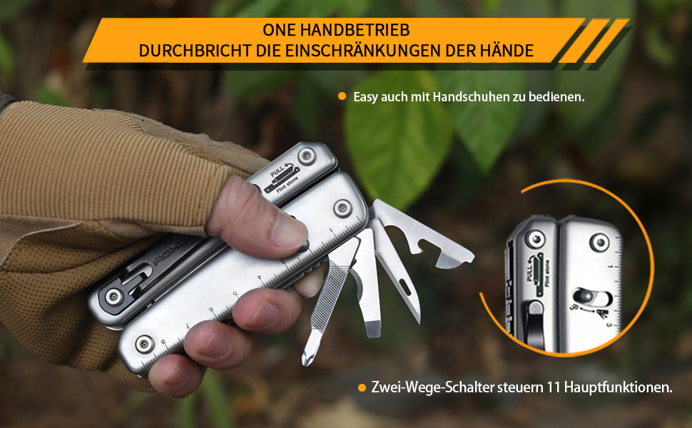 ROXON S803E Elite Update Multi-Tool - 20-Function Survival Knife with Pliers & Fire Starter | EDC Outdoor Tool