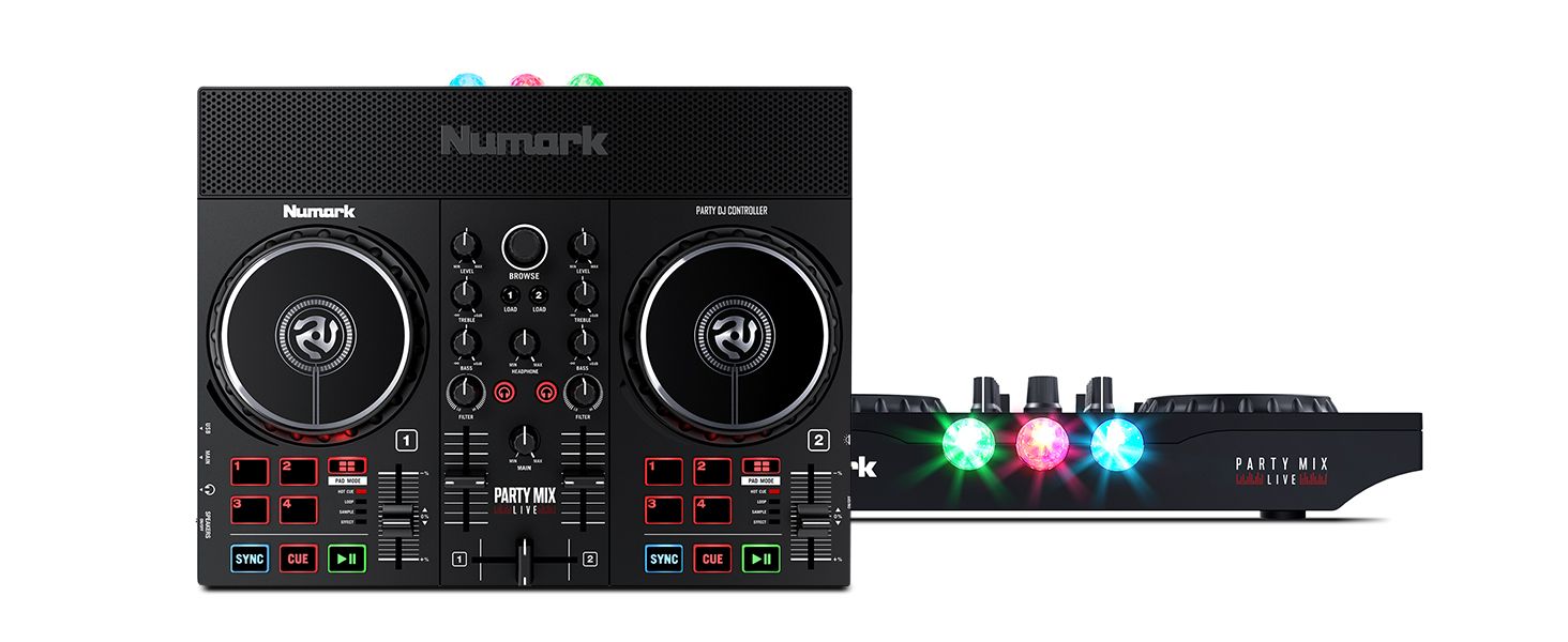 DJ контролер Numark Party Mix Live з колонками, світловим шоу, 2 деками та мікшером (Serato DJ Lite)