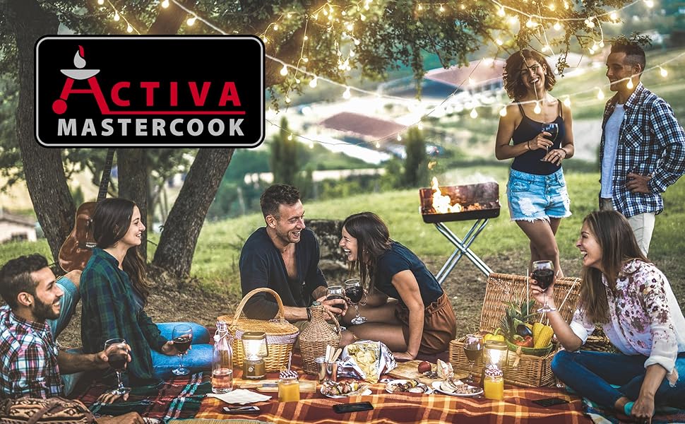 ACTIVA Гриль для вугілля Bavaria I з нержавіючої сталі, преміум, хромована решітка, міцний вугільний гриль для барбекю