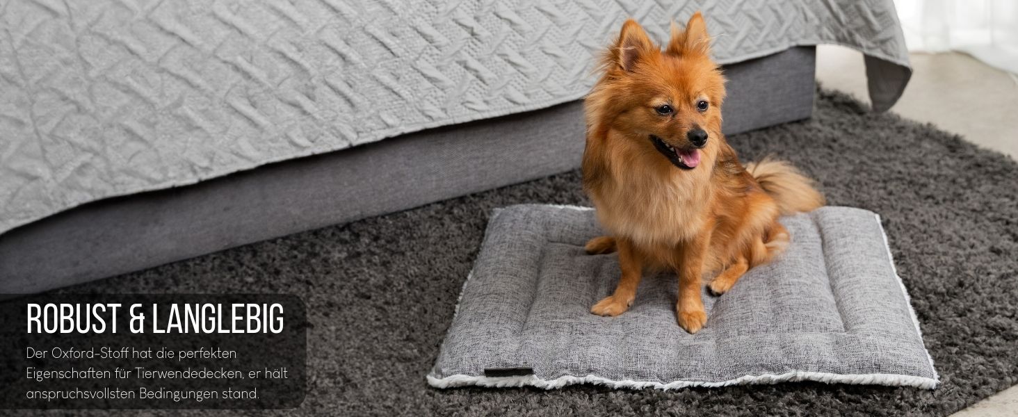 Килимок-підстилка Lionto для собак та котів, теплий, з підкладкою, 60x45 см, сірий. Миючий, з міцною та пухнастою стороною, захист від холоду для тварин будь-якого розміру.