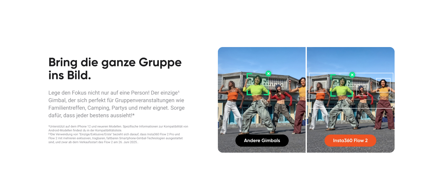 Insta360 Flow 2 Gray – Стабілізатор для смартфонів, Gimbal з AI-tracking, вбудований штатив/селфі-стік, пульт дистанційного керування, для iPhone/Android, сірий, Flow 2