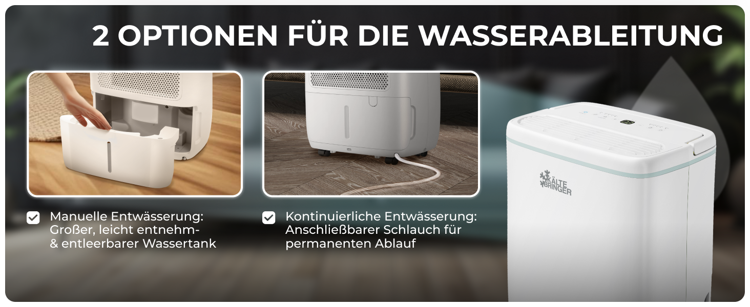 Зволожувач повітря Kältebringer з LED дисплеєм, Wi-Fi та додатком - тихий та енергоефективний - проти вологи та плісняви (10л)