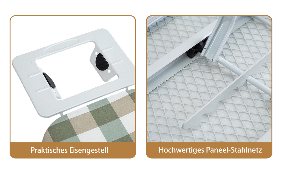 Відкидне прасувальне решітка AllRight з металевою сіткою, 7-позиційне регулювання висоти, антиковзні ніжки, 108.5/75 x 31 см, для парогенераторів, зелений