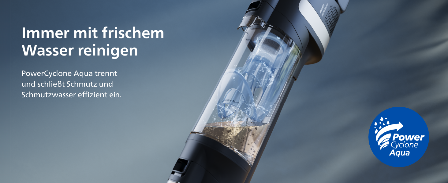 Вертикальний бездротовий пилосос Philips AquaTrio 9000 серії 3-в-1 для сухого та вологого прибирання, чорний