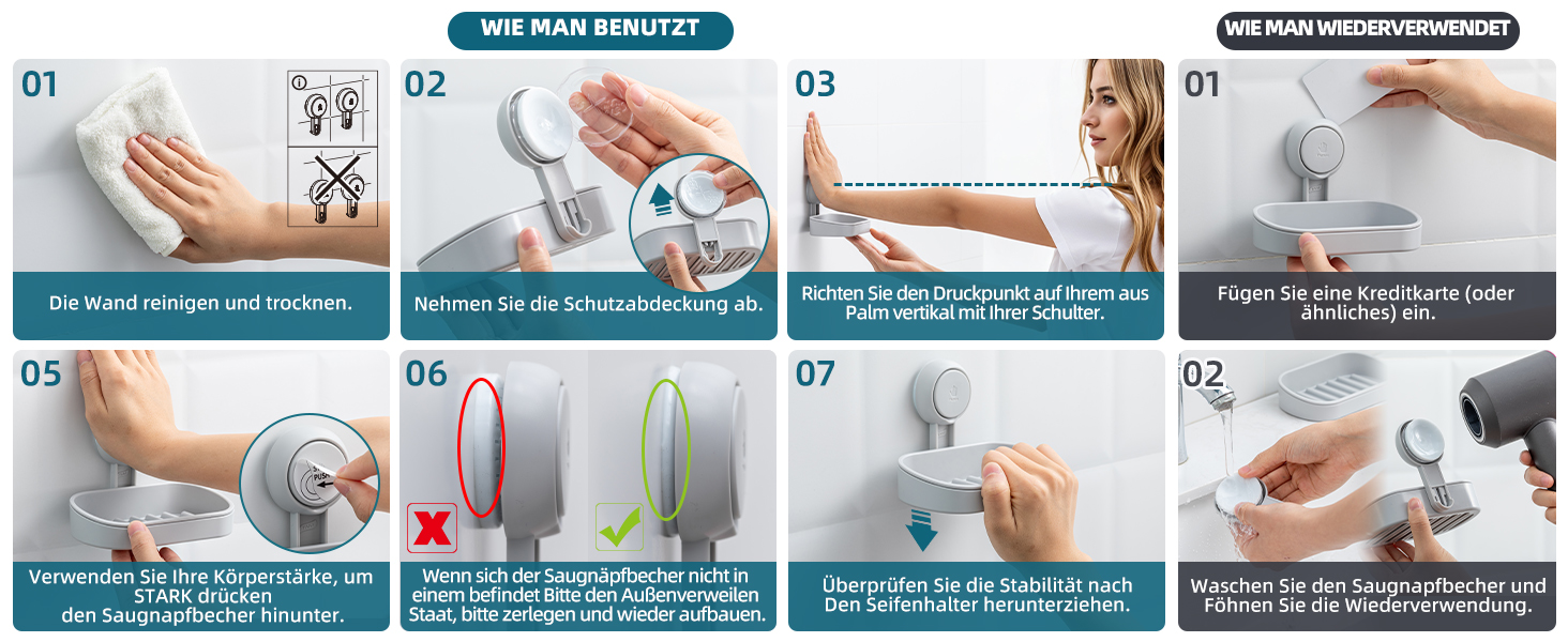 Набір мильниць з піддоном TAILI для ванної кімнати та кухні, без свердління, на присосках, сірий (2 шт.)