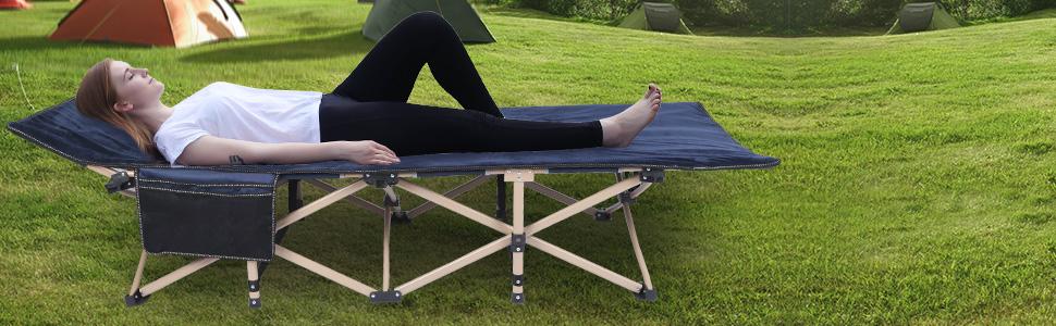 Ліжко-розкладачка REDCAMP XL з матрацом для дорослих, 226 кг, широке, міцне, для кемпінгу, відпочинку, гостей, офісу, дому