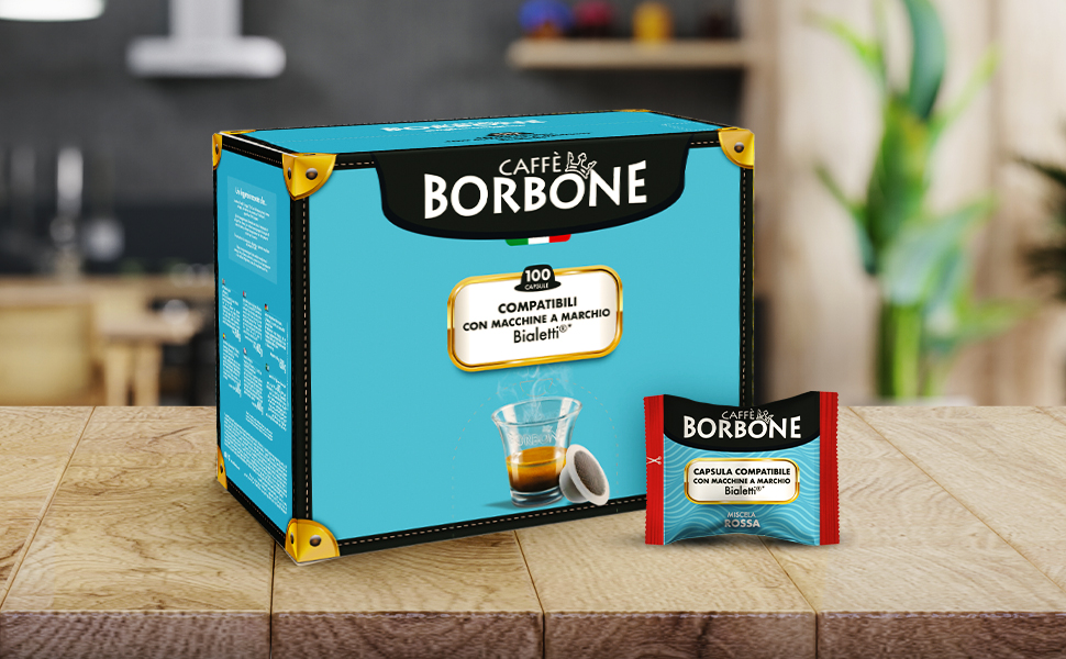 Кава в капсулах Caffè Borbone Rossa (Червона суміш), сумісні з кавомашинами Bialetti, 100 шт