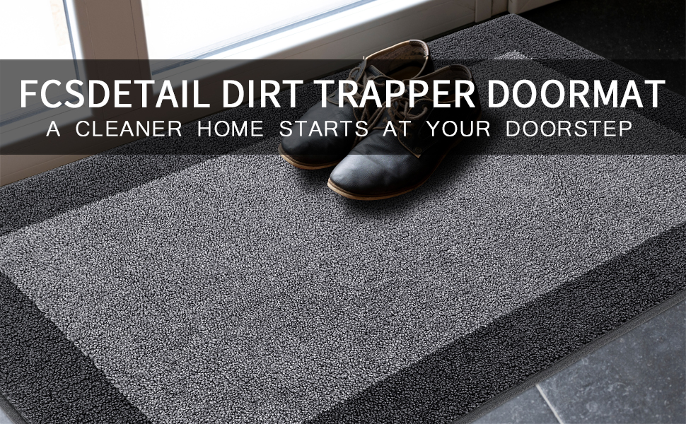 Килимок для дому FCSDETAIL 50 x 80 см, сірий, антиковзаюча, миється, поглинає вологу, для собак, вхідних дверей