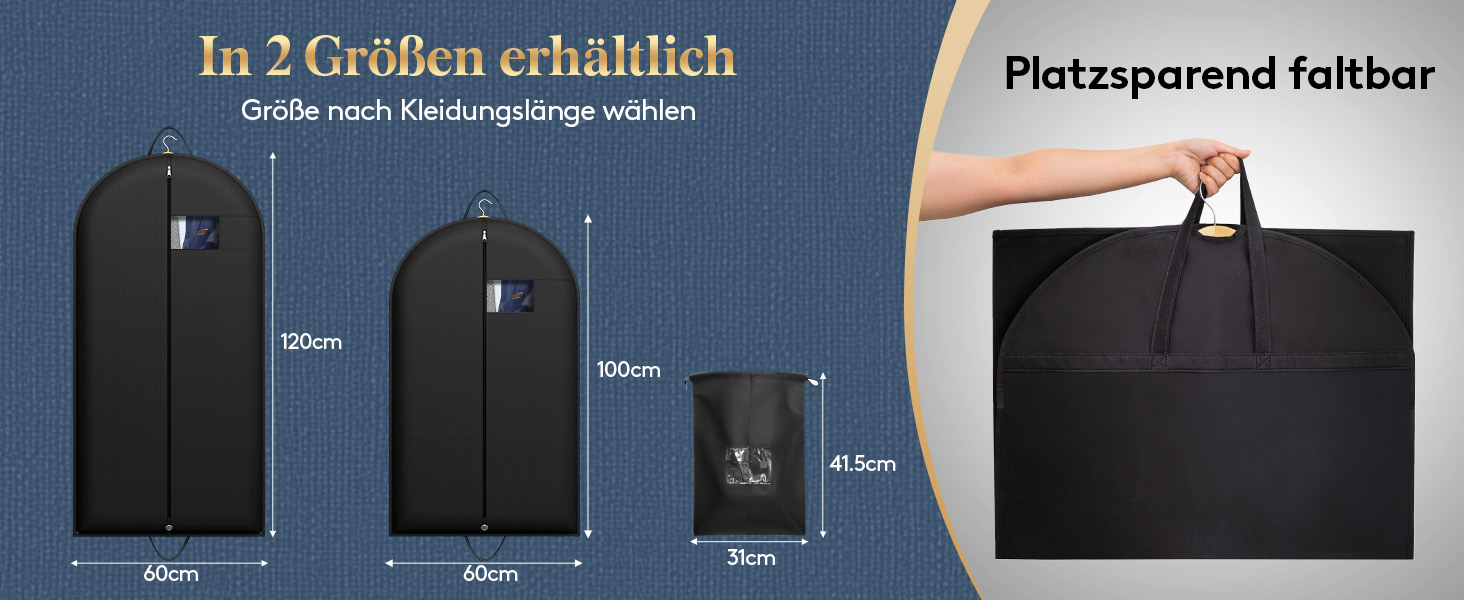 Чохли для одягу Lifewit 100x60 см (3 шт) – для костюмів, піджаків, блейзерів. Захисний мішок для одягу з мішком для взуття, 120 GSM, для подорожей та зберігання.