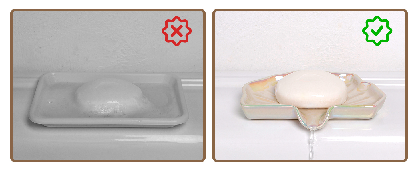 Керамічна мильниця з піддоном Antis's Home, Зелений мильниця-тримач для ванної, душу та умивальника, Сучасний дизайн