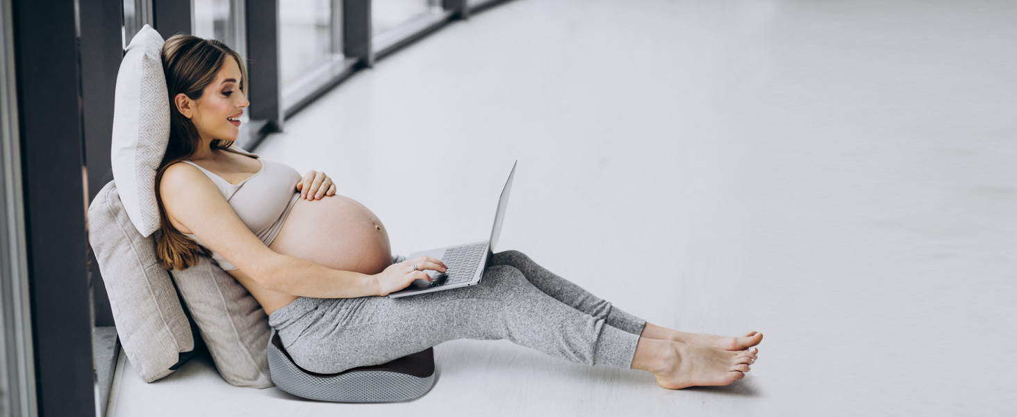 Подушка для офісного крісла з Memory Foam: ортопедична підтримка куприка, зменшення тиску, широка подушка для офісу, авто, інвалідного візка - чорний/сірий