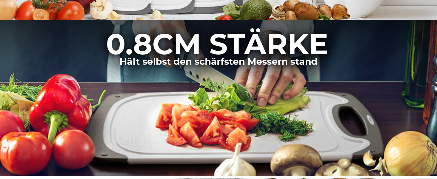 Набір з 3 дерев'яних обробних дощок Zulay Kitchen, пластик, з жолобками для соку, стійкі до ковзання, для кухні