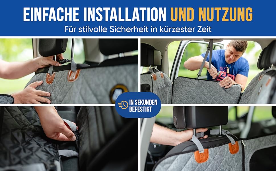 Захист для автокрісла собаки ZooNice: водовідштовхуючий, стійкий до подряпин з боковим захистом | Premium захист сидіння авто для собак | Універсальний чохол на сидіння для собак в авто та SUV