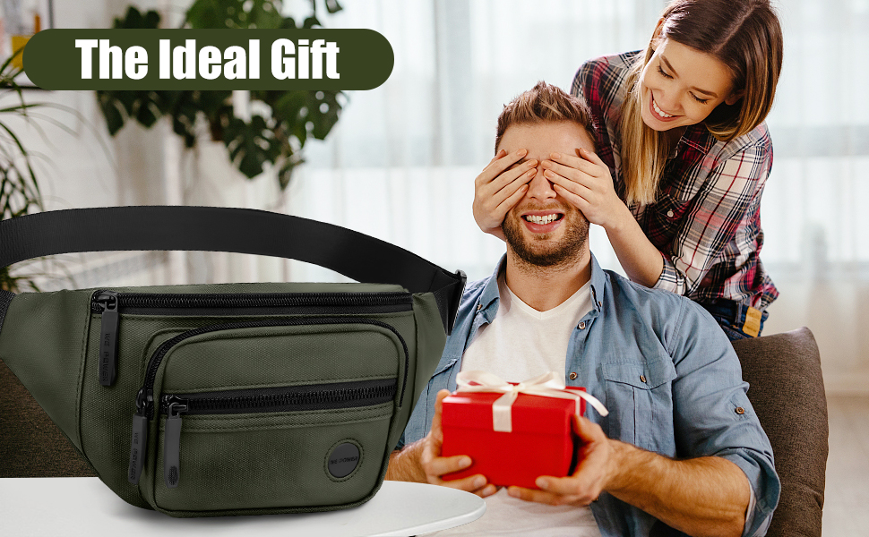 Чоловіча та жіноча бананка, водонепроникна, поясна сумка, стильна бананка з 4 відділеннями на блискавці, для подорожей, піших прогулянок, активного відпочинку (хакі)