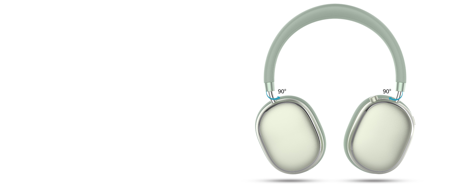 Навушники бездротові Bluetooth 6.0 NC95 з шумозаглушенням, поворотним регулятором, 120+ годин роботи, EQ налаштування через додаток, зелені для подорожей та спорту