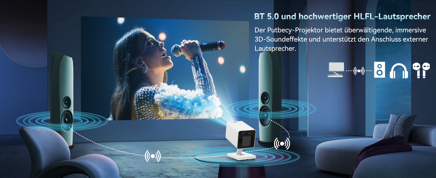 Портативний проєктор Mini Beamer 4K/1080P з Wi-Fi 6 та Bluetooth 5.4, Auto Keystone, 200 дюймів, сумісний з ноутбуками, смартфонами та TV