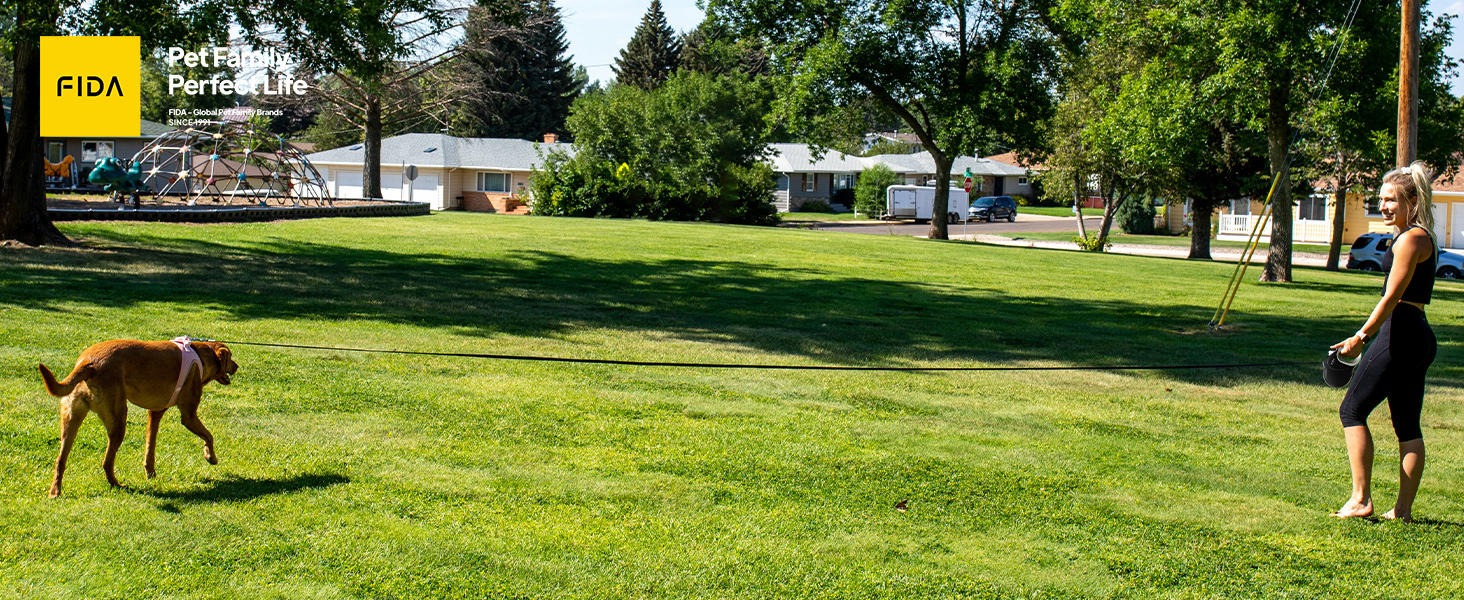 Рулетка для собак Fida 8м, чорна, до 50кг, 2025