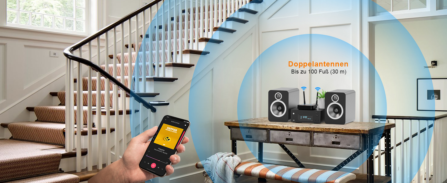 1Mii Bluetooth 5.1 Аудіо Адаптер з Низькою Затримкою aptX, 3D Surround, для Підсилювачів, Ламп, RCA AUX, Оптичний, Коаксіальний