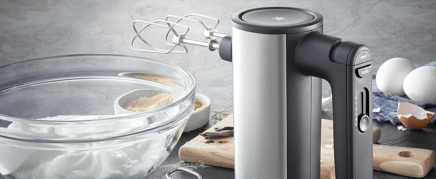 WMF Kult X Edition Hand Mixer - 400W, 5-Speed, Turbofunction, Cromargan Matte Black