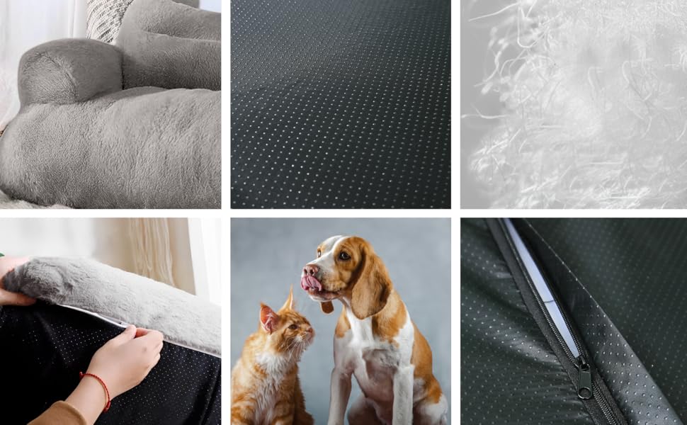 Кішка Софа Simba для котів та собак сірого кольору | З міні-подушкою | 70x48 см | Ліжко для котів та собак | М'яке, з достатньою підкладкою | Знімний чохол