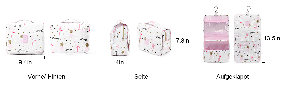 Жіноча сумочка для туалетних аксесуарів Lychii, органайзер для подорожей, підходить для валізи та ручної поклажі (рожевий фламінго)