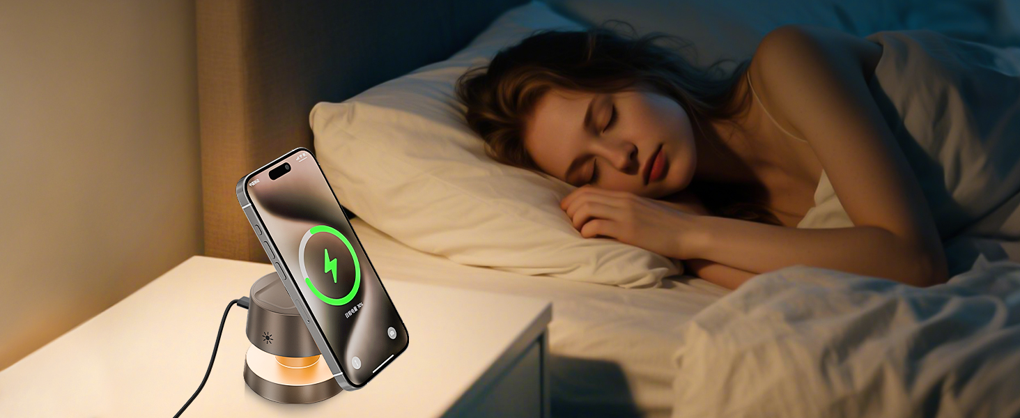 База для бездротової зарядки 4-в-1 для iPhone 17/16/15/14 Pro Max з нічним світлом, сумісна з Apple Watch та AirPods (Золота)