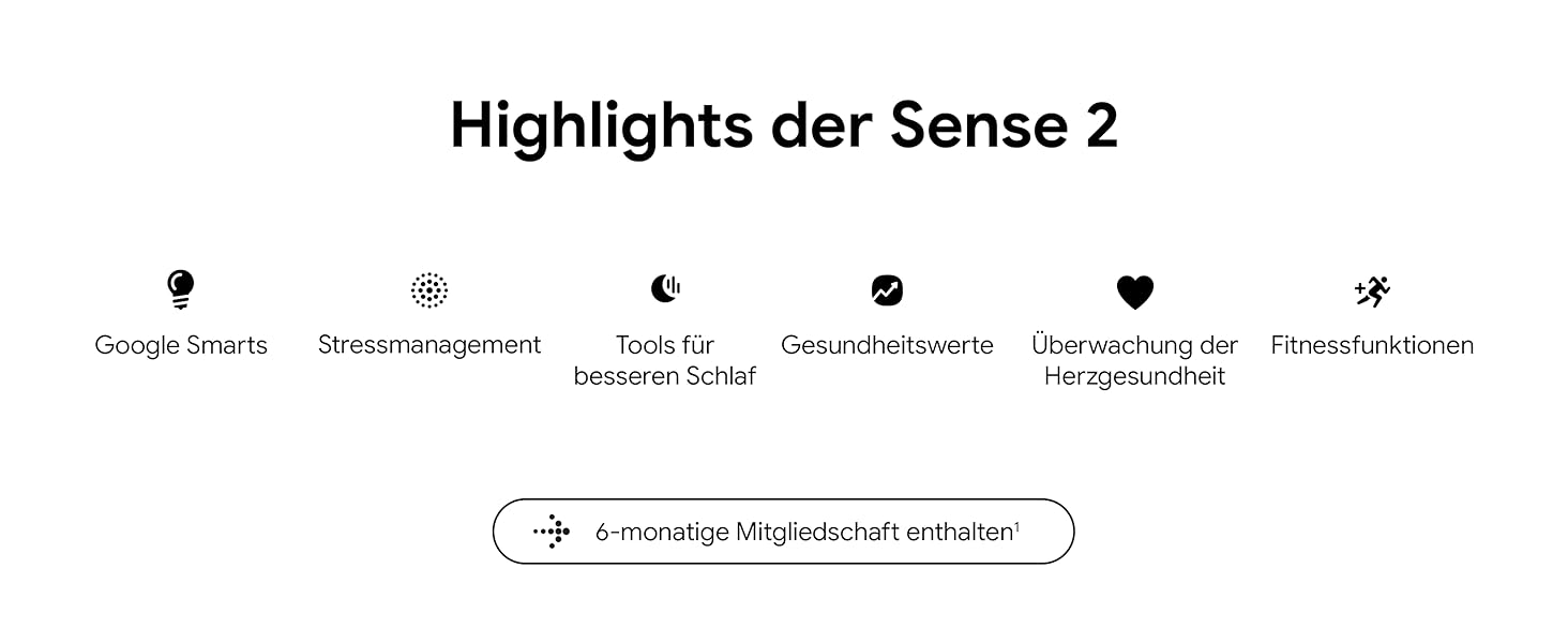 Розумний годинник Fitbit Sense 2 – фітнес-трекер з GPS, EKG та аналізом сну – сумісний з Android/iOS – колір Nebelblau (туманно-блакитний)