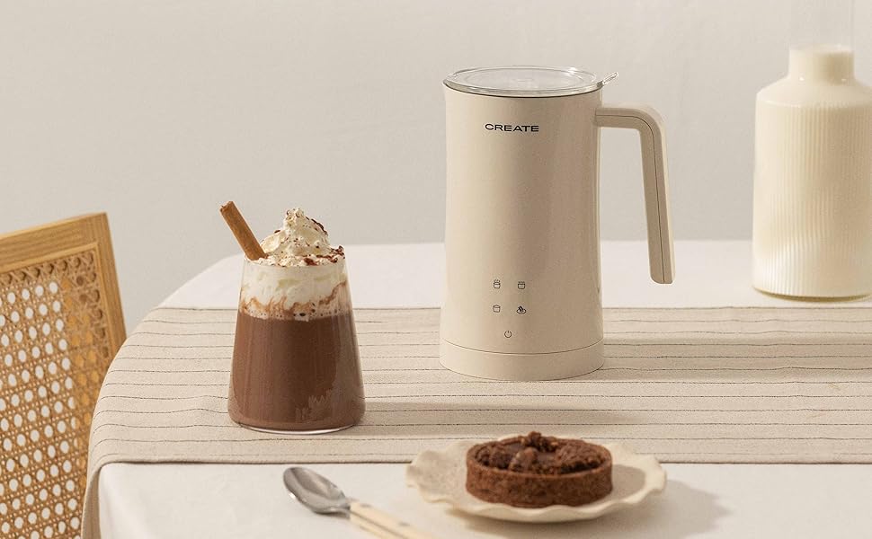 Електричний спінювач молока Milkfrother: сенсорний екран, 4 програми, 350 мл, гарячий/холодний, 400W