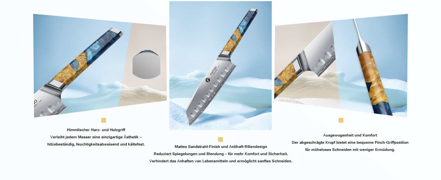 Японський кухонний ніж FINTISO Santoku 20 см, сталь S35VN, 7 шарів, ручка з дерев'яної смоли - ідеальний подарунок