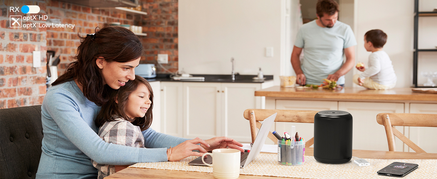 1Mii Bluetooth 5.3 адаптер для телевізора та навушників: 2-в-1 передавач/приймач, aptX-Adaptive, HD аудіо, 3.5mm jack