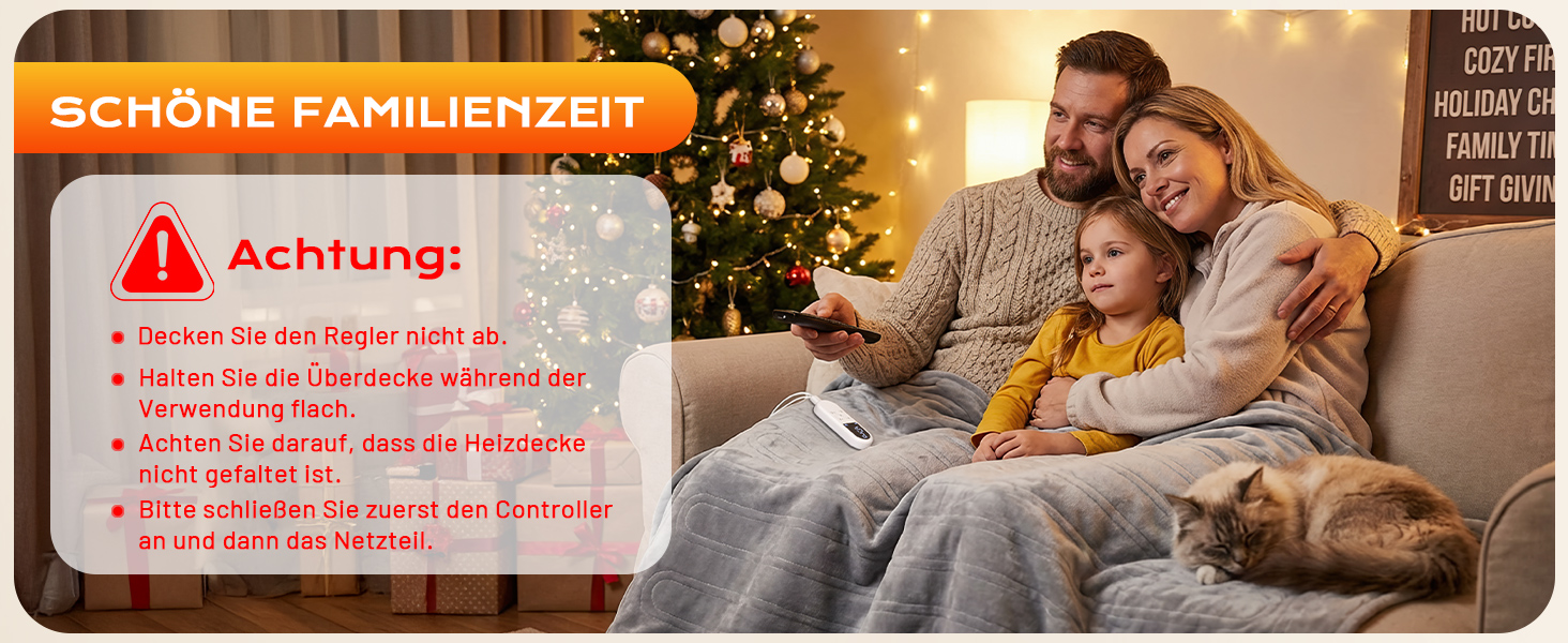 Електрична ковдра з автовимкненням 130x180 см, 8 режимів нагріву, захист від перегріву, двостороння, для ліжка/софи, сіра