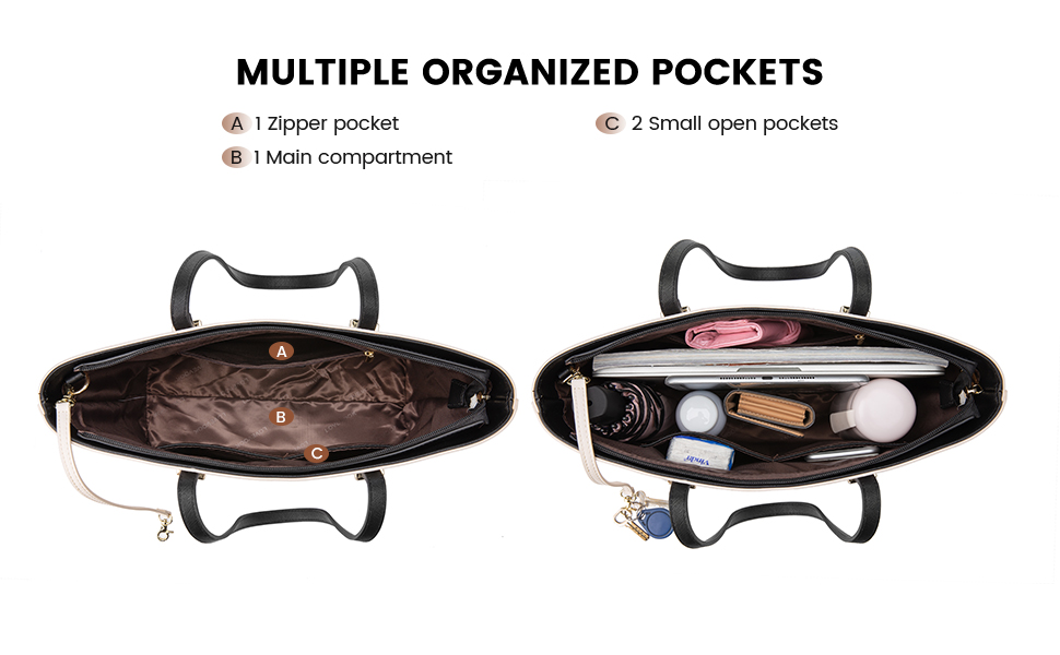 Сумка жіноча LOVEVOOK шопер шкіряний 3-в-1 чорна (C Schwarz) велика містка