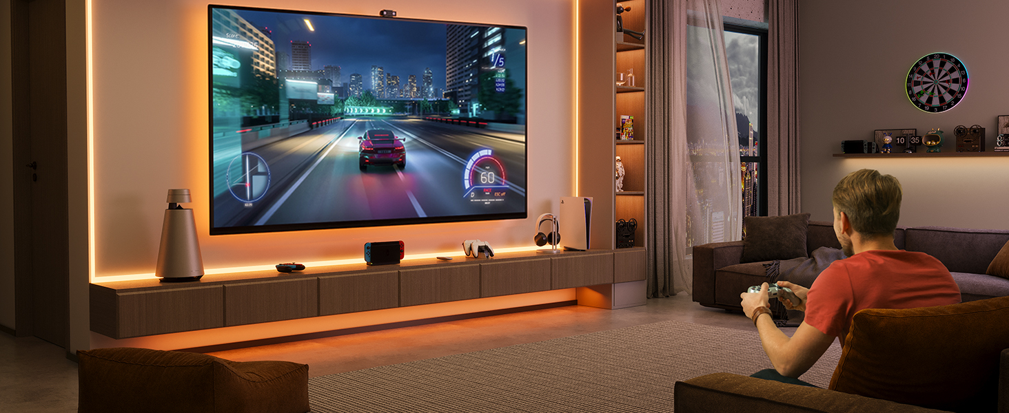 Настінна кріплення для телевізора Perlegear з розеткою, 42'-90', 68 кг, VESA 600x400 мм, PGLF11 (оновлена версія)