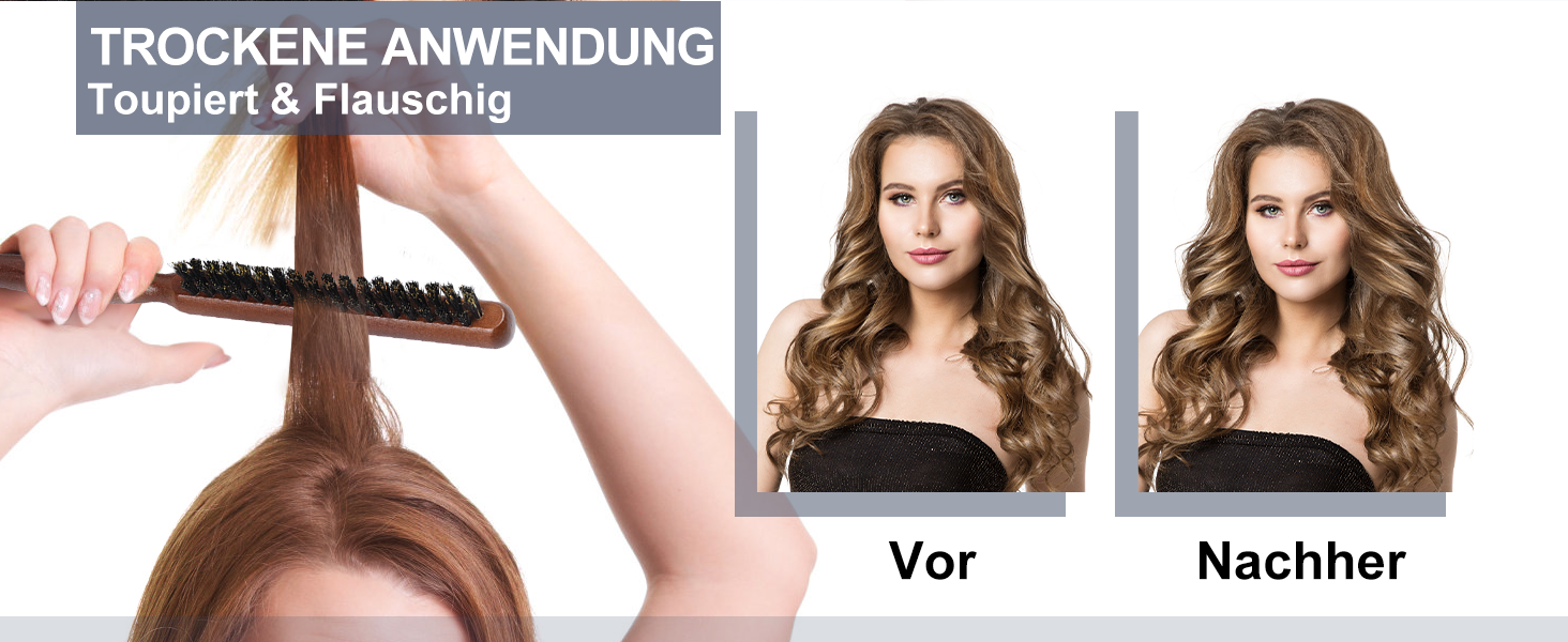 Дерев'яна щітка для волосся AISEELY з щетиною дикого кабана (2 шт.) - зменшує ламкість та пухнастість