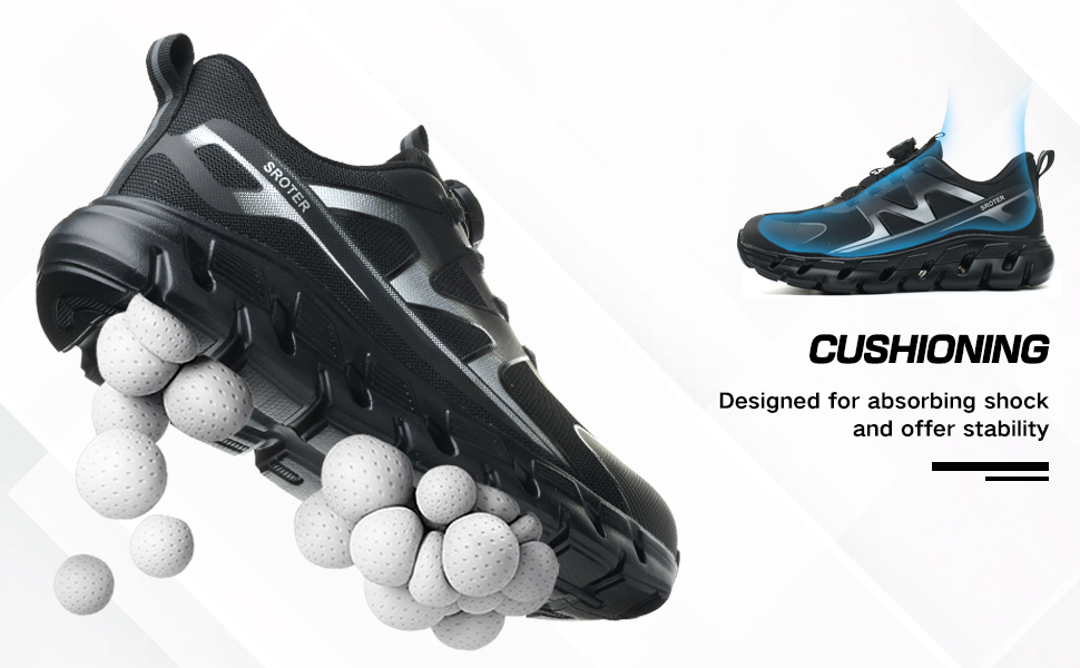 Черевики безпеки унісекс, легкі, спортивні, дихаючі, шнурки/крутильний замок, сталевий підносок, антиковзаючі, 43 EU, чорні