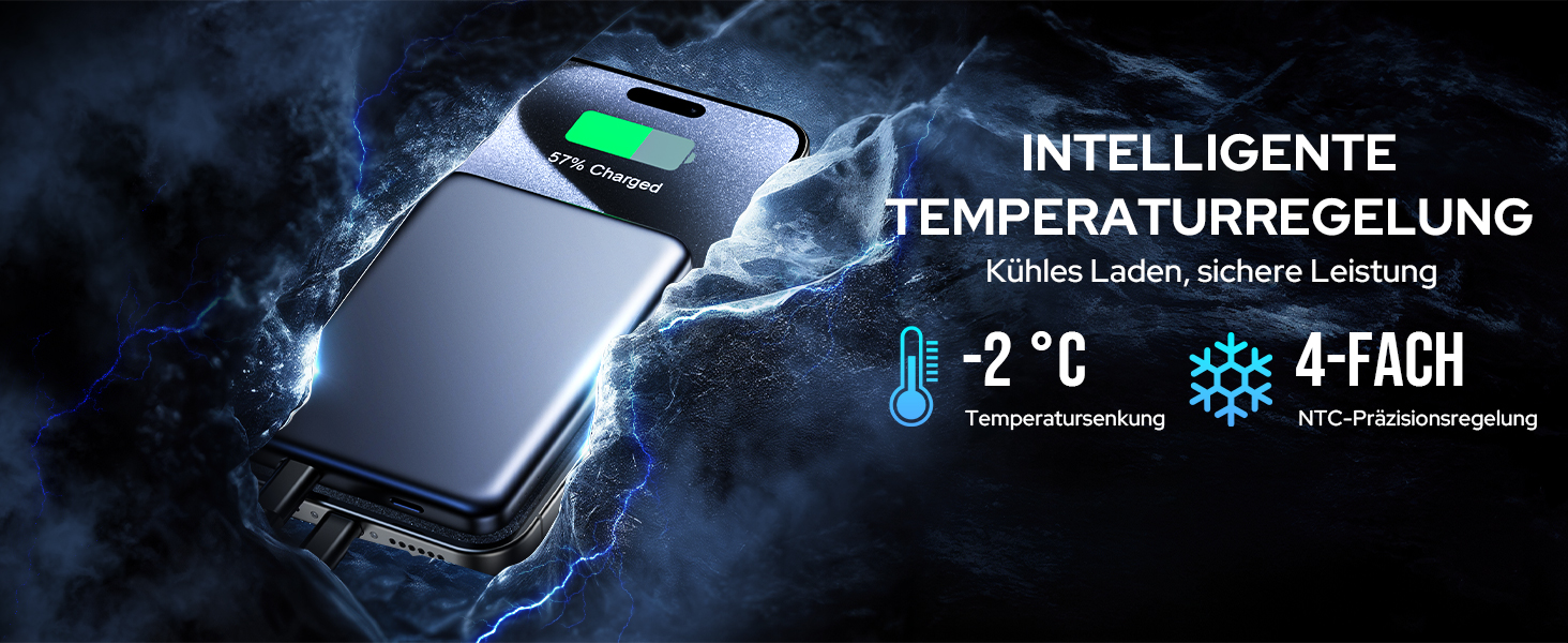 Магнітний Power Bank для iPhone з підтримкою MagSafe 5000mAh, зовнішній акумулятор з бездротовою зарядкою та USB-C, сріблястий