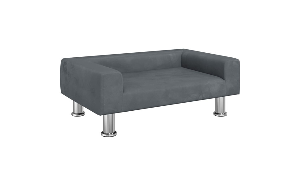 Крісло-лежанка для собак та котів, лежанка для домашніх тварин, м'яка, сіра, 50 x 40 x 26.5 см