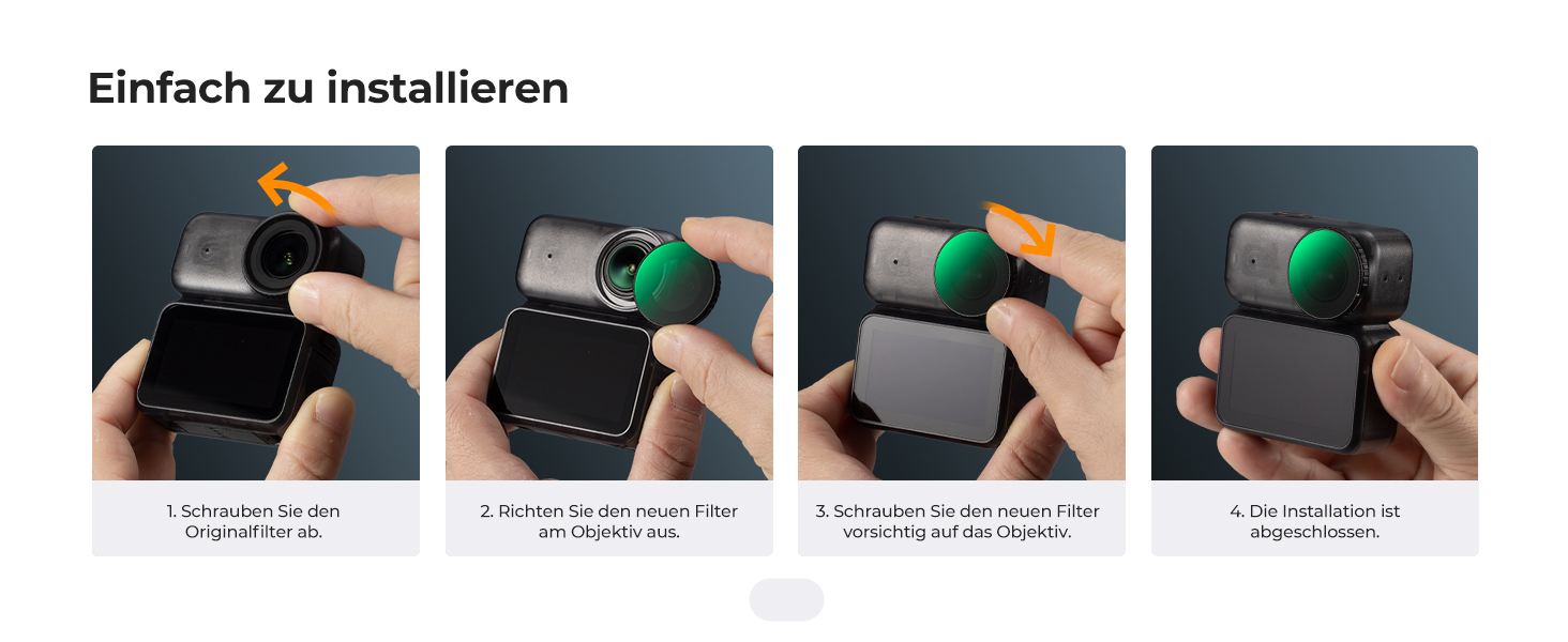 Набір світлофільтрів K&F Concept ND8, ND16, ND32, ND64, ND256 та CPL для DJI Osmo Nano — набір нейтрально-сірих фільтрів з HD-скла та алюмінієвою рамою, FD151