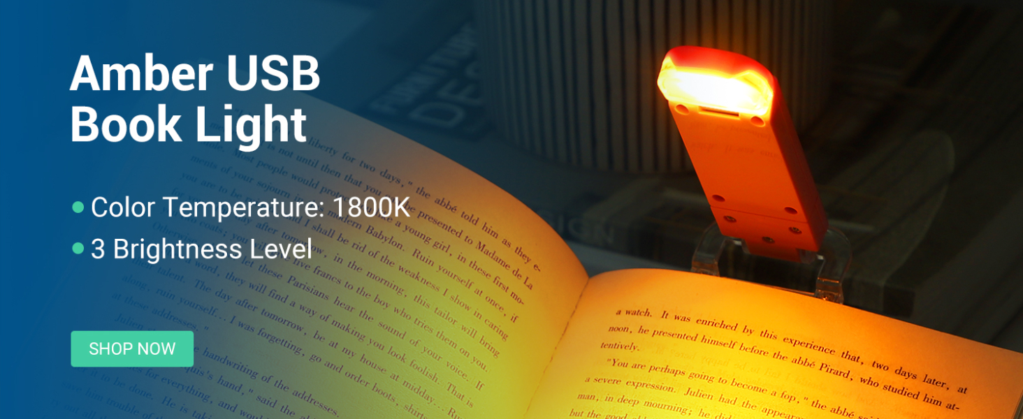 LED лампа для читання DEWENWILS на прищіпці, USB перезарядна, 2 рівні яскравості, біле світло, для дітей та книголюбів