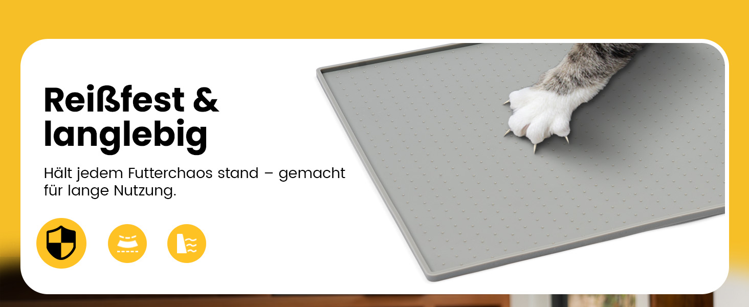 Килимок для годування собак та котів Conlun, нековзний, 100% водонепроникний, з піднятим бортиком, для запобігання розливу, придатний для миття в посудомийній машині (Taupe, 60 x 40 см)