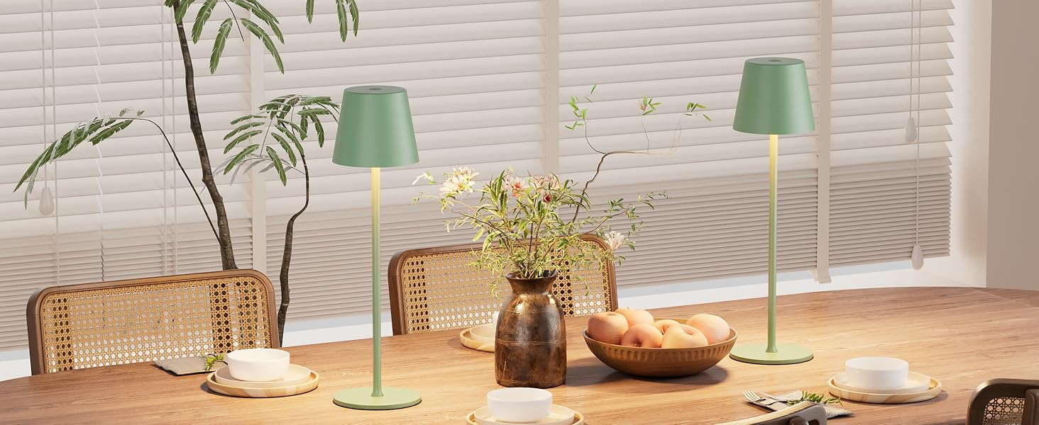 Набір з 2 бездротових настільних ламп LED з акумулятором, сенсорне регулювання яскравості, 3 режими кольору, USB-C зарядка для спальні, столу, кемпінгу (Чорний)