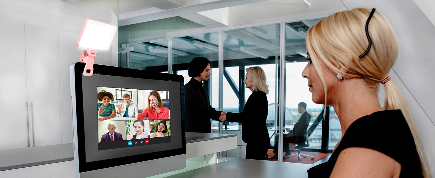 LED-відеолампа Newmowa NMW-80AI для селфі, TikTok, макіяжу та відеоконференцій (рожева)