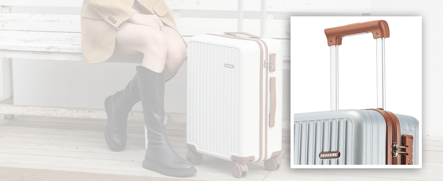 Валіза ручної поклажі з жорстким корпусом та 4 обертовими колесами, з TSA-замком (Сріблястий, 20 дюймів)